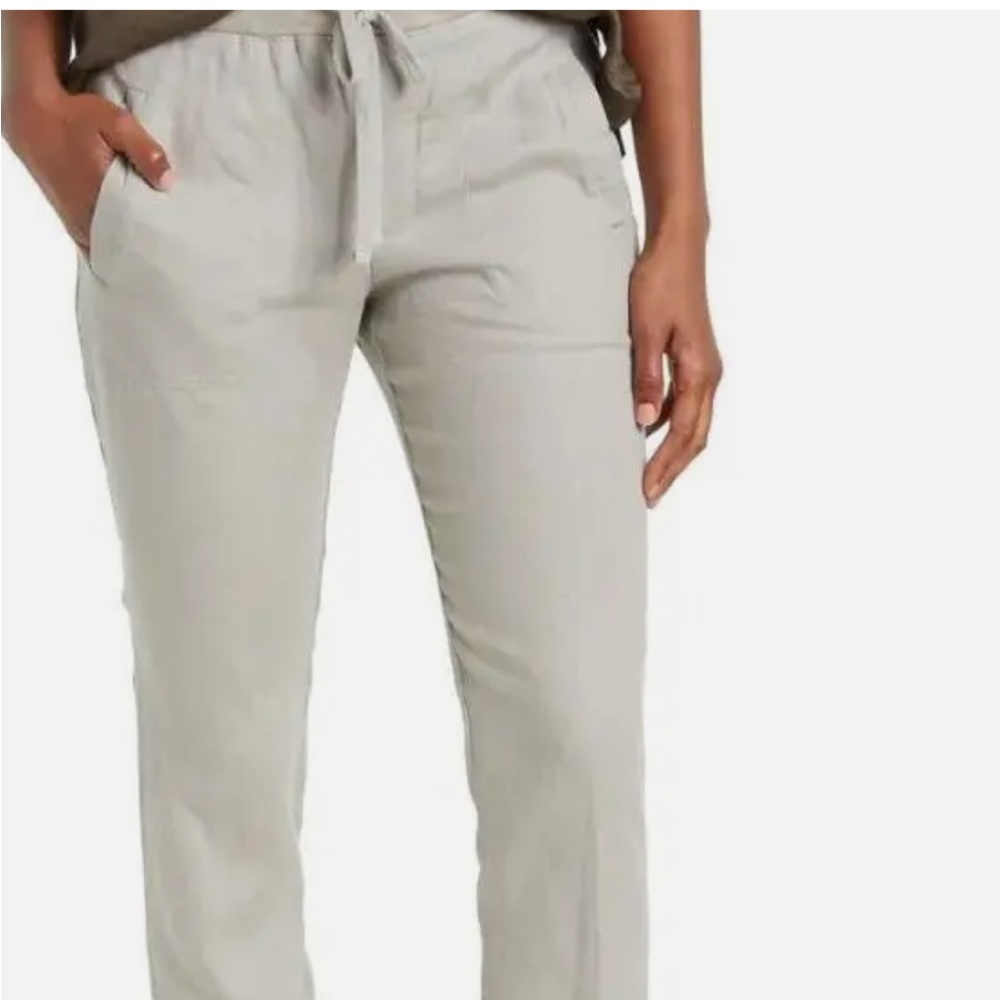 Like New!! James Perse Solitaire Solid Linen Drawstring Pants in Calcite